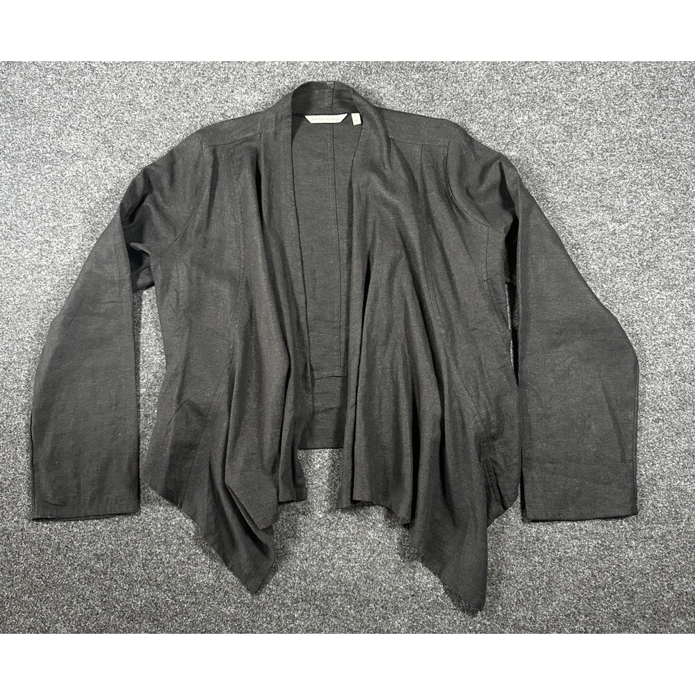 Soft Surroundings SM Black Linen Blend Cardigan Witchy Boho Lagence Goth